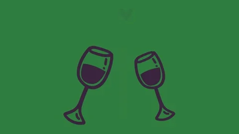 Glasses Professional With Wine Transparent Background Animation Stock Footage 338017422
