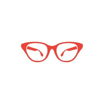 Glasses Red Icon On White Background. Red Flat Style Vector Illustration. Stock Illustration