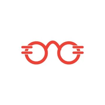 Glasses Red Icon On White Background. Red Flat Style Vector Illustration. Stock Illustration
