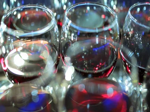 Glasses of red wine are on the bar 스톡 동영상 81449277