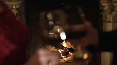 Glasses of red wine Stock Footage 146697028