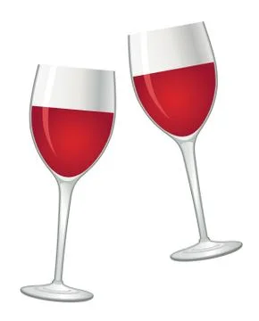 Glasses with red wine Stock Illustration