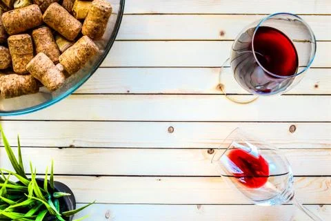 Glasses with red wine Stock Photos