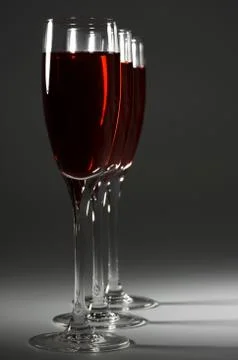 Glasses with red wine Stock Photos