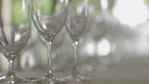 Glasses Restaurant Table 스톡 동영상 233365199