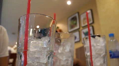 Glasses in resturent Stock Footage 30758306