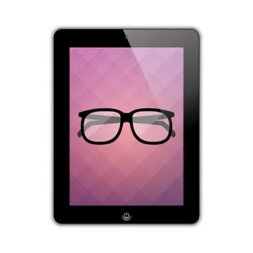 Glasses on the screen Stock Illustration