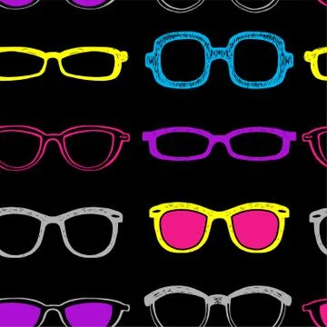Glasses seamless background Stock Illustration