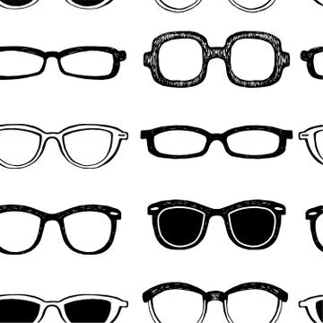 Glasses seamless background Stock Illustration