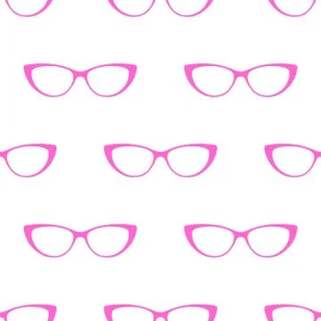 Glasses seamless pattern background. Vector cute pink glasses seamless pattern Illustrazione stock