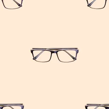 Glasses seamless pattern. Glasses for sight. View from the top. Stock Photos