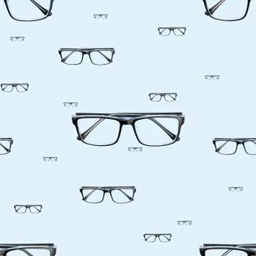 Glasses seamless pattern. Glasses for sight. View from the top. Foto stock