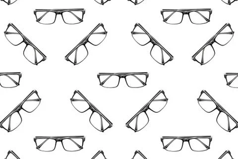 Glasses seamless pattern. Glasses for sight. View from the top. Stock Photos