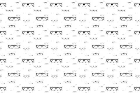Glasses seamless pattern. Glasses for sight. View from the top. Stock Photos