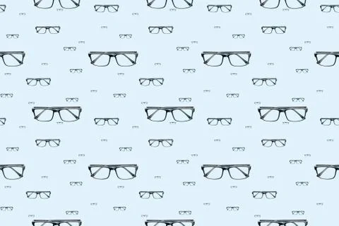 Glasses seamless pattern. Glasses for sight. View from the top. Foto stock