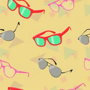 Glasses Seamless Pattern Stock Illustration