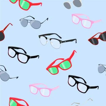 Glasses Seamless Pattern Stock Illustration