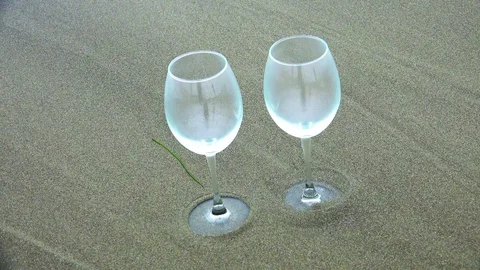 Glasses on the seashore Stock Footage 75395167