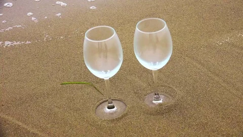 Glasses on the seashore Video stock 75395183