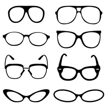 Glasses set on set background Stock Illustration