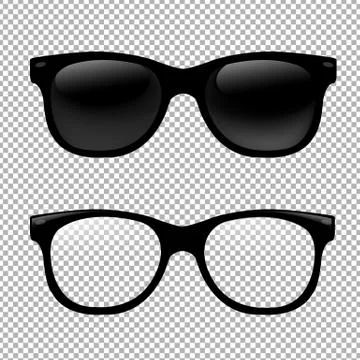 Glasses Set In Transparent Background Stock Illustration
