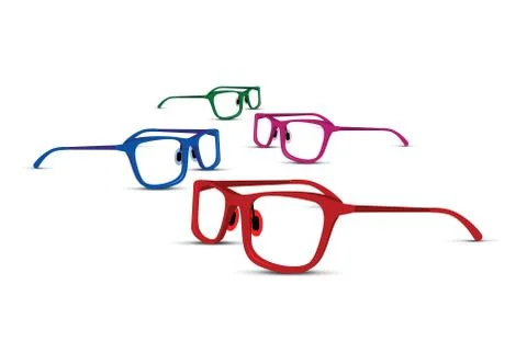 A glasses set on white background Stock Illustration