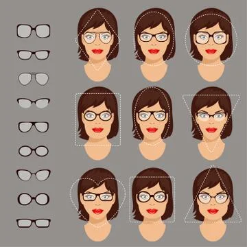 Glasses shapes. First Set. Stock Illustration