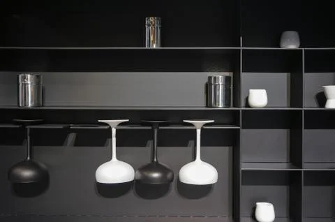 Glasses on the shelf Stock Photos