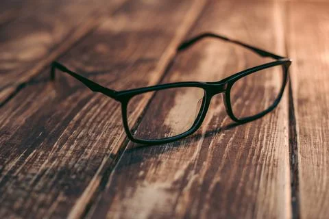 Glasses for sight and vision correction and protection from computer on the w Stock Photos