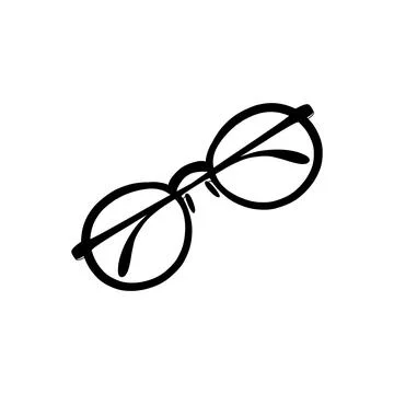 Glasses for sight. Doodle vector black and white Stock Illustration