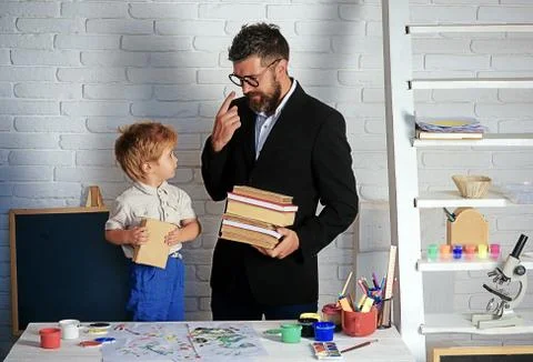 Glasses for sight. Round frame for glasses. Bad vision of professor Stock Photos
