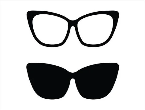 Glasses silhouette vector art Stock Illustration