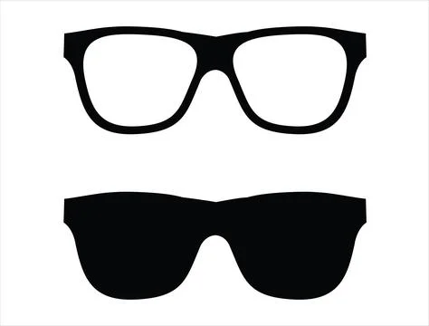 Glasses silhouette vector art Stock Illustration