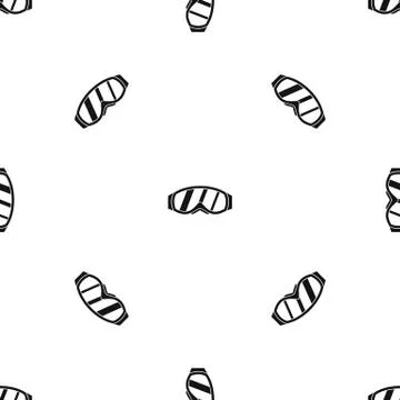 Glasses for snowboarding pattern seamless black Stock Illustration