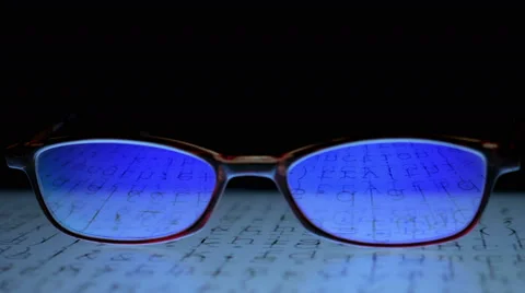 Glasses. Source program code. Stock Footage 48554983
