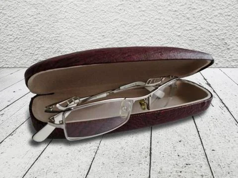 Glasses in a spectacle case Stock Photos