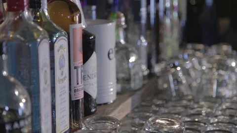 Glasses stacked in 1970s Bar 動画素材 71503985