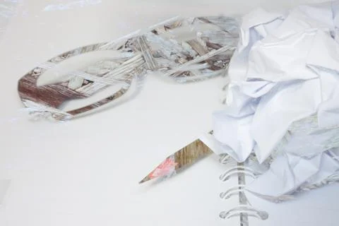 Glasses Stationery Wood background Stock Photos