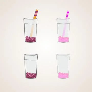 Glasses with a straw Stock Illustration