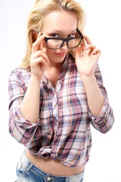 Glasses ­ a stylish addition  Foto stock