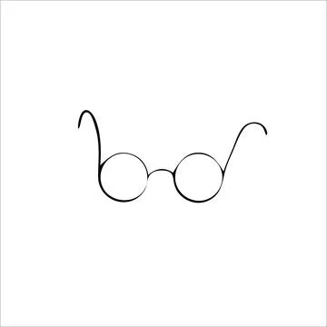 Glasses sunglasses round lense vector simple line Stock Illustration