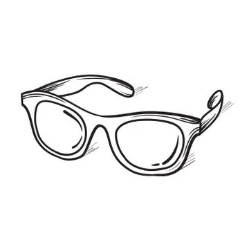 Glasses sunglasses vector hand drawn illustration Stock Illustration