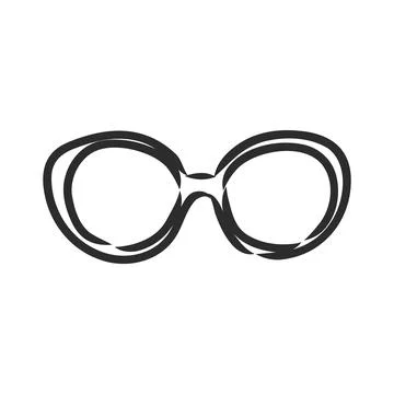 Glasses sunglasses vector hand drawn illustration black lines Stock Illustration