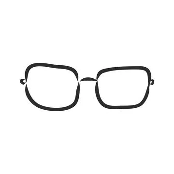 Glasses sunglasses vector hand drawn illustration black lines Stock Illustration