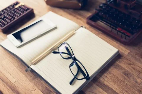 Glasses on the table with copyspace Stock Photos