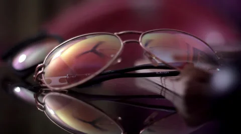 Glasses on table, fun Stock Footage 37204777