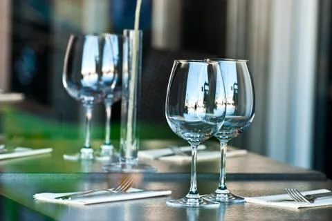 Glasses on the table. Stock Photos