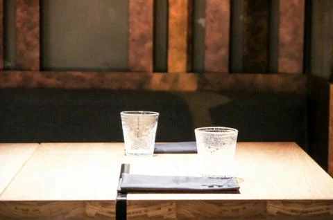 Glasses on the table. 库存照片