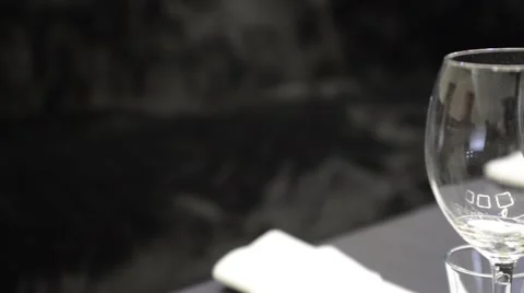 Glasses on the table. A restaurant. Empty wine glasses Stock Footage 62462998