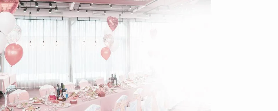 Glasses on the table in the restaurant. Table setting. Stock Photos